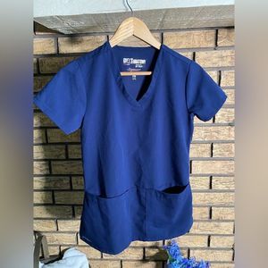 Greys anatomy navy blue scrub top